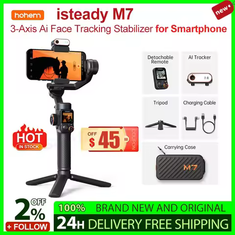Hohem M7 iSteady M7 Cell phone gimbal Stabilizer 3-axis Anti-Shake Stands Extendable Selfie Stick Fo