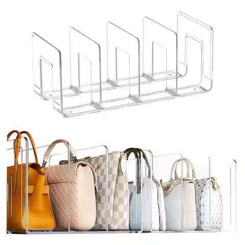 Clear Bag Storage Shelf Divider Acrylic Closet Finishing Divider Purse Handbag Storage Rack Handbag 