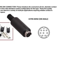 MINI DIN 8 Pin Male Connector