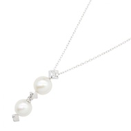 【二手】TASAKI 珍珠鑽石項鍊，頸圍 39-45cm，18K白K金，女士鑽石珍珠項鍊
