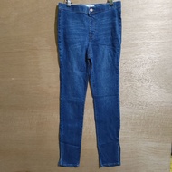Seluar Jeans Perempuan Gloria Vanderbilt Purple Denim Pants Stretchable Saiz 6 Short Cotton Spandex 