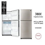 Sharp 2 Doors Refrigerator 380L SJ3822MSS