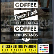 Cafe Glass Wall Stickers Coffee Quotes Coffee Shop Sticker Cutting 1 JS