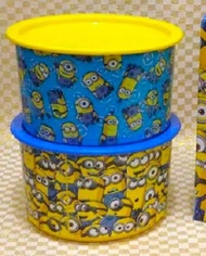 ready stock - Tupperware Minion Giggle One Touch Canister 950ml -2pcs/set