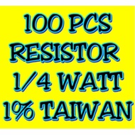 1/ 4 WATT METAL FILM RESISTOR 1% TAIWAN 0.25 WATT METAL FILM RESISTOR 1 PERSON