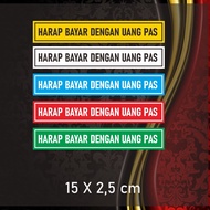 Please Pay with a Perfect Money Sticker Size 15x2.5cm
