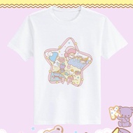 Littletwinstars Gemini Joint Cartoon Related Short Sleeve T-shirt Soft Girl Student Loose Couple Out