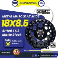 *METAL MUSCLE AT (MAT)* M108 (FLOW FORMING) 18X8.5 5H108 ET18 MATTE BLACK