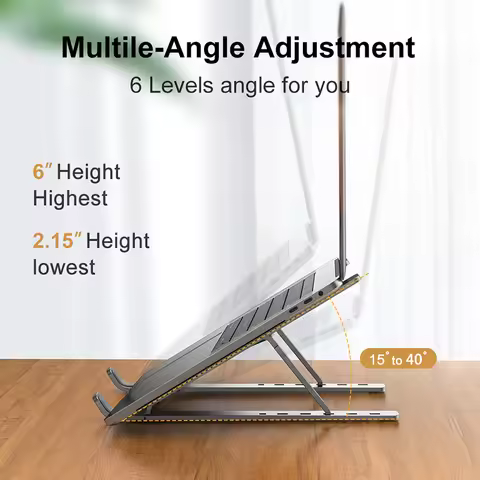 Foldable Metal Laptop Stand Adjustable Notebook Stand Laptop Holder Tablet Stand Computer Desktop St