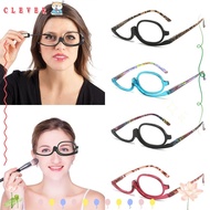 CLEVER Rotating Makeup Reading Glasses, +1.50~+4.0 Diopter Eyewear Folding Eyeglasses, Portable Colo