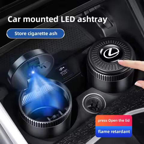 Car Ashtray LED Noctilucent Cigarette Butt Trash Box Accessories For Lexus F SPORT GS GX IS LS LX CT