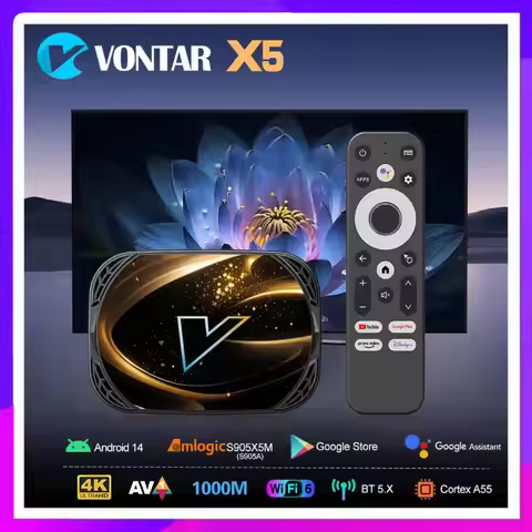 VONTAR Media Player Andorid 14 Amlogic S905A X5 S905X5M Android 14.0 TV Box 1000M AV1 4K 60fps Googl