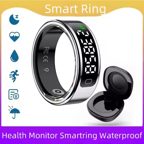 R11C Smart Ring Men Women Display Screen Gesture Swipe Video Smartring Waterproof Heart Rate Sleep M