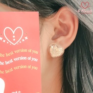 Glitter Transparent Heart Earrings (One Piece) 8Planets