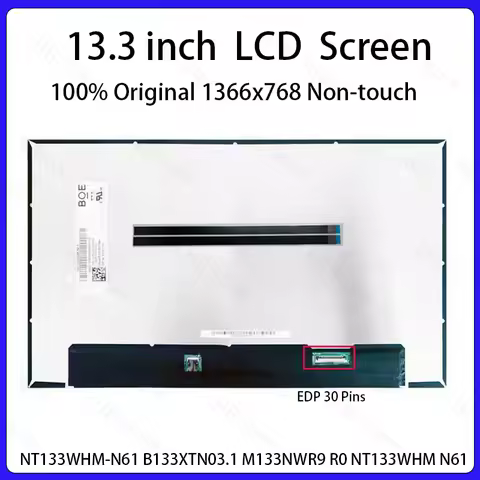 13.3" HD LCD Screen NT133WHM-N61 B133XTN03.1 M133NWR9 R0 For Dell Latitude 5300 5310 7300 7310 Displ
