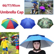 69/77/95cm Foldable Umbrella Cap Hat Payung Topi Kepala Memancing Anti UV Protect Windproof Renovati