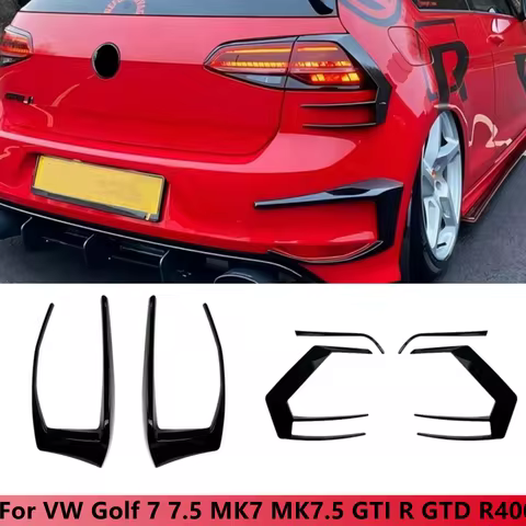 Up/Drown Rear Bumper Splitter Canard For VW Golf 7 7.5 MK7 MK7.5 GTI R GTD R400 2012-2020 Rear Tail 
