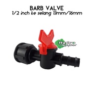 Valve - Stop Faucet 1/ 2 inch Thread (Female/Betina) to Hose 16 mm x 13 mm