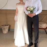 Korean Simple Strapless Fishtail Evening Wedding Dress - Light and Elegant FC600