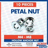 10PCS Petal Nut M4 M5 M6 M8 / Jack Nut / Butterfly Hollow Wall / Screw Depot