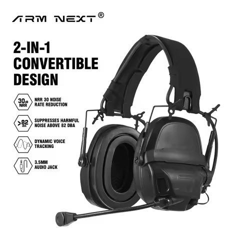 ARM NEXT AMP Tactical Headset – 30dB NRR Noise Reduction + 7.1mm PTT Radio Interface | 2-in-1 Conver