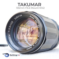 เลนส์มือหมุน Super Takumar 135mm F3.5(22) Mount M42 Teleportrait