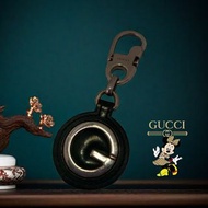 🍒 GUCCI 古馳 |復古墨綠色漆皮皮革x金屬鑰匙圈.鑰匙扣.吊飾Size:11x4cm#二手