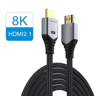 Hagibis HDMI 2.1สาย8K/60Hz 4K/120Hz 48Gbps ความเร็วสูงดิจิตอลสาย HD สายเคเบิลอะแดปเตอร์เสียง144Hz HDMI To HDMI สำหรับ HDTV PS3 PS4สวิทช์ XBox PC คอมพิวเตอร์เครื่องฉายจอโปรเจคเตอร์