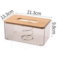 Inaso Tempat Tisu Kotak Tisu Kayu Transparan Tissue Kamar Mandi Dapur Tempat Tisue Organizer Modern 