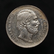 Uang Koin Perak Kuno 2,5 Gulden Willem III Belanda Tahun 1870 