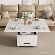 Fold Small Apartment Coffee Table Dining Table Dining Table Integrated Multifunctional Cream Coffee 