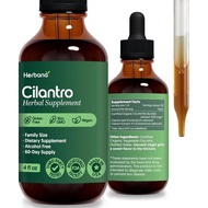 Cilantro Leaf Liquid Extract - Organic Coriandrum Sativum Drops for Body Cleansing & Detox - Natural