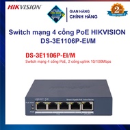 HIKVISION DS-3E1106P-EI/M 4-port PoE network Switch