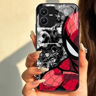 HP TT-81 Spider-Man Casing VIVO iQOO Y75 Y28 Y22 Y35 Z6 Y55 V25 Y22S 5G glasshp