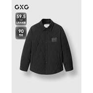 GXG Men's Clothing Diamond Check Quilted Shirt Style Lightweight Down Jacket Commuter Warm 24 Winter