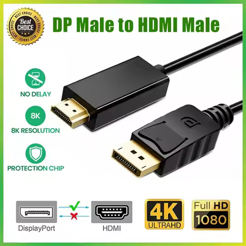 DP To HDMI Cable 1080P HDMI DP Cable DisplayPort to HDMI Cable 4K Display Port for PC Laptop HDTV Pr