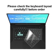 For ASUS TUF Dash F15 FX516PR FX516PM TUF516PE FX516 PR PM 15 ROG Zephyrus M16 GU603HM 16 Laptop Keyboard Cover Skin Protector