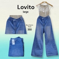 Lovito Trendy Blue Denim Pants, L