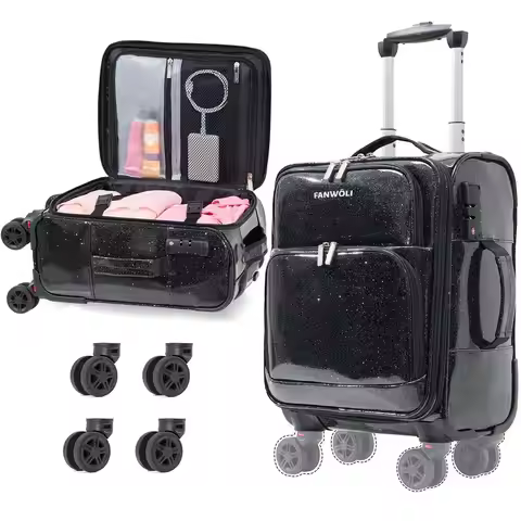 Expandable Carry On Luggage with Detachable Wheels, 22x14x9 Airline Approved, Top Opening Softside R