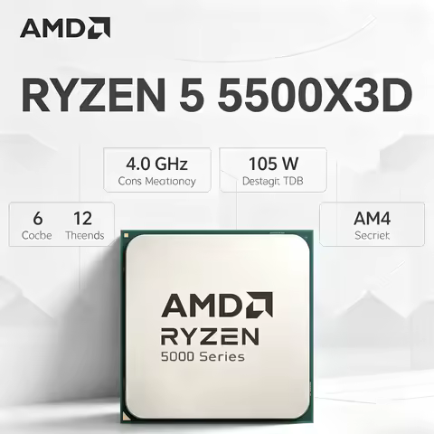 AMD Ryzen 5 5500X3D 3GHz 6-Core 12-Thread Socket AM4 Gaming Processor DDR4 L3=96M 105W 7NM R5 5500X3