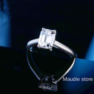 2022 New Style Sterling Silver Ring High Quality Emerald Radiant Cut Size 2.0ct 6*8mm Real Moissanit