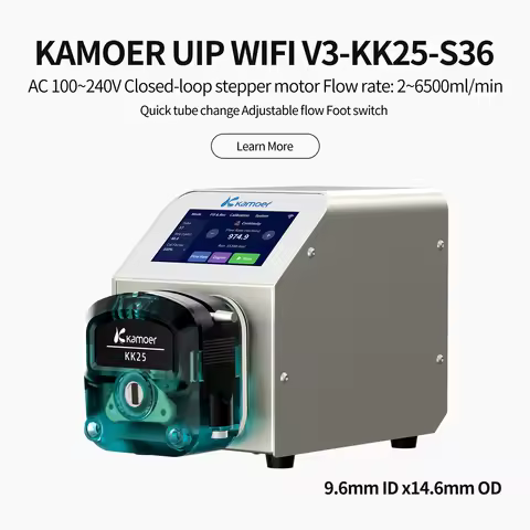 UIP V3 KK25 Peristaltic Pump High Flow Adjustable Pump 6500ml/min, Remote RS485 Analog Foot Switch10