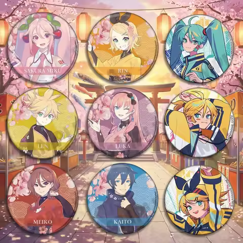 Vocaloid Anime Merchandise Badge Pin Keychain Collectible Gift for Fans Featuring Miku Hatsune Kagam