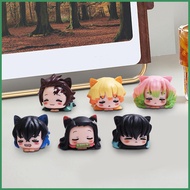 For Demon Slayer: Kimetsu no Yaiba Anime Statue Cute 6 Pieces Anime Merch Game Figurine for Girls Bo