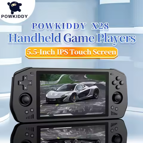 Powkiddy X28 Android 11 Unisoc Tiger T618 5.5 Inch Touch IPS Screen Handheld Retro Game Console Goog