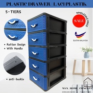 TERMURAH | 5 TIER PLASTIC DRAWER | LACI PLASTIK | MULTIPURPOSE PLASTIC CABINET/ WARDROBE | ALMARI BA