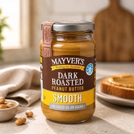 MAYVERS 100% Natural No Added Oil & Sugar Gluten Free Dark Roasted Smooth HI-OLEIC Peanut Butter {VE