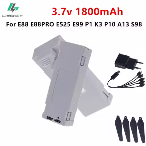 3.7V 1800mAh Rechargeable Li-ion Battery and Charger For RC Drone E88 E88PRO E99 S2 P1 K3 P10 A13 S9