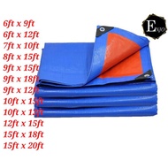 Blue Orange/Yellow Kanvas 6ft 7ft 8ft 9ft 10ft 12ft  Khemah Pasar Kolam Ikan Tutup Kereta Lori Atap 