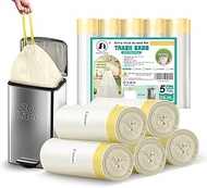 20L Drawstring Bin Liners, 75 Pieces, 55 x 55 cm, Plastic Bin Bags for Bedroom, Kitchen, Office